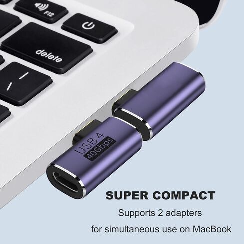 AreMe 2 Pack USB C Male to Male Adapter, USB Type C Coupler Extender Support 100W, 40Gbps, 8K@60Hz for Thunderbolt 4/3, MacBook Pro/Air, Laptop, Phones and More Type C Devices (Purple) in Kuwait
