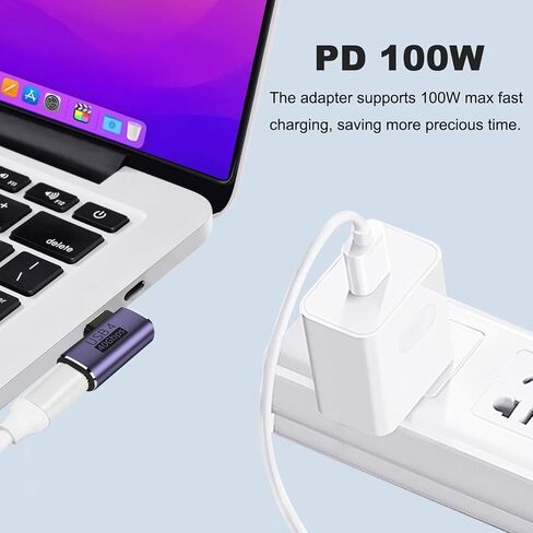 AreMe 2 Pack USB C Male to Male Adapter, USB Type C Coupler Extender Support 100W, 40Gbps, 8K@60Hz for Thunderbolt 4/3, MacBook Pro/Air, Laptop, Phones and More Type C Devices (Purple) in Kuwait