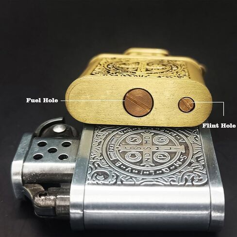 Constantine Lighter Vintage Pocket Lighter Fluid Refillable, Classic Trench Antique Kerosene Lighters for Collection-Decorative-Present-Dad Husband-Personality Gift (Silver) in Saudi Arabia