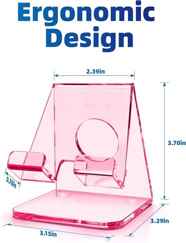 TOPGO Acrylic Cell Phone Stand, Clear Phone Holder for Office Desk, Vanity, Kitchen, Bedside Table, Compatible with iPhone/Smartphones/iPad/Switch/Kindle, Office Desk Accessories in Kuwait