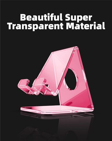 TOPGO Acrylic Cell Phone Stand, Clear Phone Holder for Office Desk, Vanity, Kitchen, Bedside Table, Compatible with iPhone/Smartphones/iPad/Switch/Kindle, Office Desk Accessories in Kuwait
