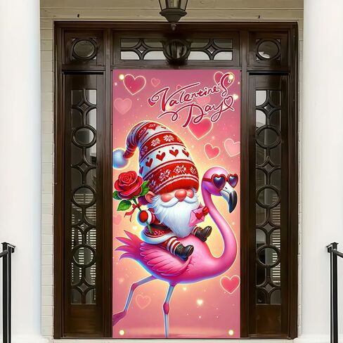 Valentine's Day Door Cover 71x35 Inch Cat Valentine's Day Door Cover Decorations Backdrop Valentines Front Door Hanging Banner Photography Background for Valentine's Day Wedding Anniversary in Kuwait