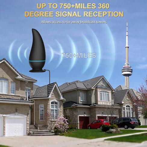 2025 TV Antenna Indoor - 8K 4K 1080P Outdoor HD Digital, 750+ Miles Range, Amplified Signal Antenna, Reception 32FT Coax Cable, for Smart and Old TV & Free Local Channels in Saudi Arabia