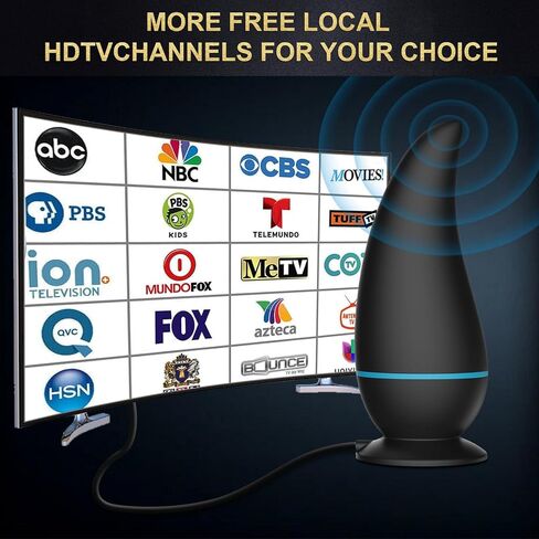 2025 TV Antenna Indoor - 8K 4K 1080P Outdoor HD Digital, 750+ Miles Range, Amplified Signal Antenna, Reception 32FT Coax Cable, for Smart and Old TV & Free Local Channels in Saudi Arabia