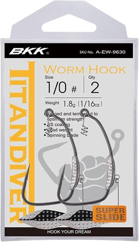BKK TITANDIVER Swimbait Hook | 2X |Needle Hook Point | Super Slide Coating | Fixed Lead | Removable Teaser Blade | Locking Spring | Weedless Fishing in Saudi Arabia