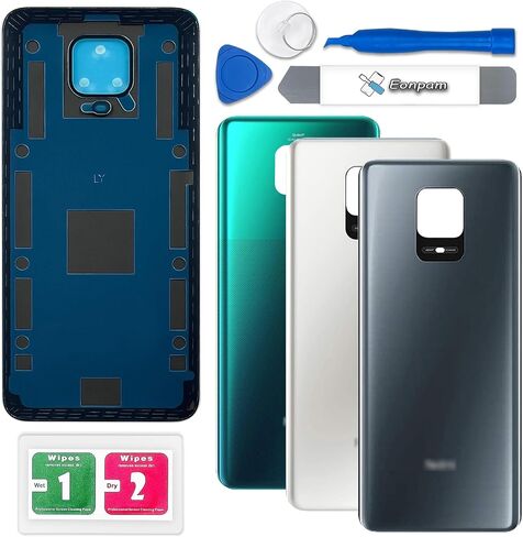 Back Glass Replacement for Xiaomi Redmi Note 9 Pro Back Cover Rear Housing Repair Tool Kit Genuine Rear Glass (White) in Saudi Arabia