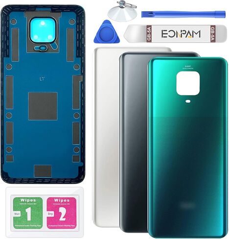 Back Glass Replacement for Xiaomi Redmi Note 9 Pro Back Cover Rear Housing Repair Tool Kit Genuine Rear Glass (White) in Saudi Arabia