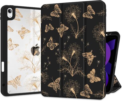 MEEgoodo Case for iPad Air 11 inch Cover 2024 (M2)/ iPad Air 5th 4th Generation Case 10.9 inch (2022 2020), Tablet Cases with Clear Transparent Back Cover for Kids, Flat Spring Floral in Saudi Arabia