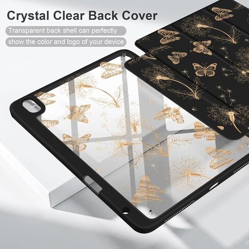 MEEgoodo Case for iPad Air 11 inch Cover 2024 (M2)/ iPad Air 5th 4th Generation Case 10.9 inch (2022 2020), Tablet Cases with Clear Transparent Back Cover for Kids, Flat Spring Floral in Saudi Arabia