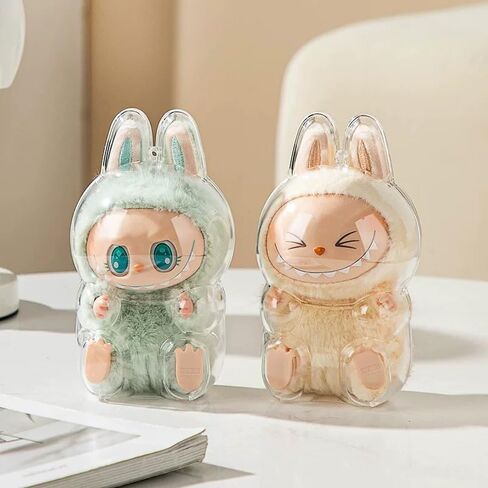 حالات Labubu ، 2 PCS الحالات الوقائية Labubu تغطي حماة أكريليك واضحة ل Labubu مع سلاسل المفاتيح (دمية غير مدرجة ، 2 أجهزة الكمبيوتر الدائمة) in Saudi Arabia
