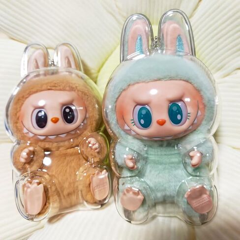 حالات Labubu ، 2 PCS الحالات الوقائية Labubu تغطي حماة أكريليك واضحة ل Labubu مع سلاسل المفاتيح (دمية غير مدرجة ، 2 أجهزة الكمبيوتر الدائمة) in Saudi Arabia