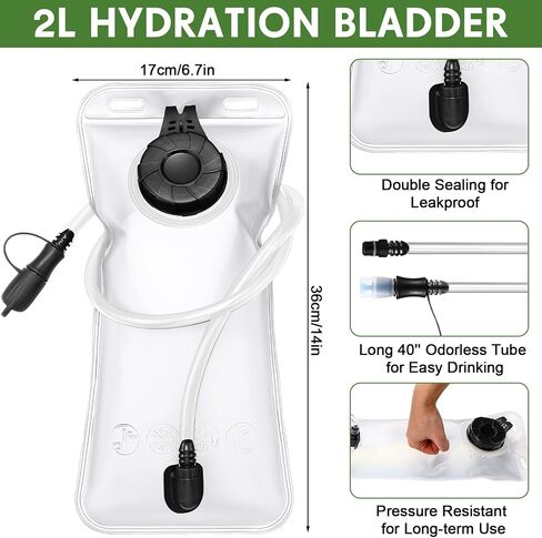 6 Pack Hydration Bladder 2L Water Bladder for Hiking Backpack Leak Proof Water Pouch Reusable Water Reservoir for Bicycling Hiking Camping Hunting Running in Saudi Arabia