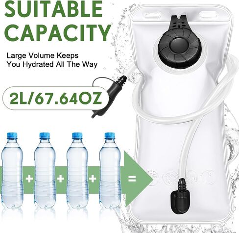 6 Pack Hydration Bladder 2L Water Bladder for Hiking Backpack Leak Proof Water Pouch Reusable Water Reservoir for Bicycling Hiking Camping Hunting Running in Saudi Arabia