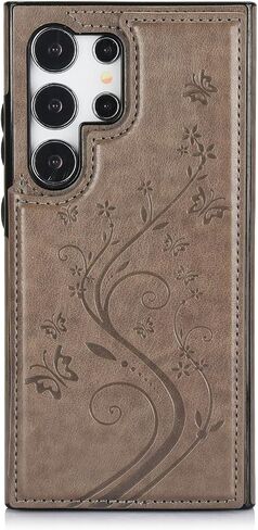 Phone Case for Samsung Galaxy S24 Ultra 5G with Tempered Glass Screen Protector Card Holder Wallet Cover Stand Flip Leather Cell Accessories S24Ultra 24S S 24 24Ultra 2024, 6.8 inch Women Men Blue in Saudi Arabia