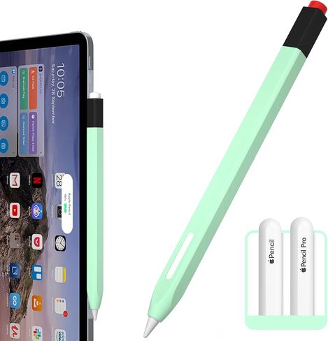 AZF Pencil Case Compatible with Apple Pencil 2nd Generation Case, Two Color Pen Cap Match, Silicone Comfort, Compatible with Magnetic Charging and Double Click. (Mint) in Saudi Arabia