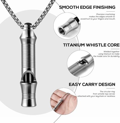 صافرة الطوارئ Tisur Titanium ، قلادة سلامة EDC بصوت عالٍ حتى 120 ديسيبل ، صافرة البقاء على قيد الحياة من أجل البقاء على قيد الحياة ، المشي لمسافات طويلة ، التخييم ، تدريب الحيوانات الأليفة in Saudi Arabia