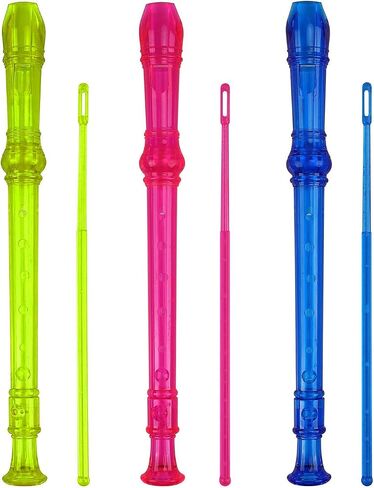 Soprano Recorder Descant Flauta Recorder 8 Hole ABS Clarinet German Style Treble flute C Key with Fingering Chart Instructions Transparent 3 Pack in Kuwait