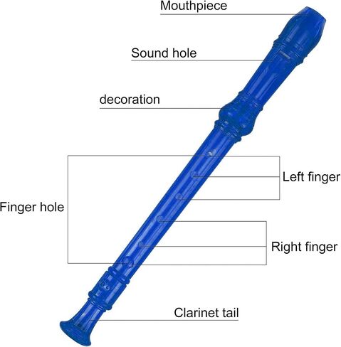 Soprano Recorder Descant Flauta Recorder 8 Hole ABS Clarinet German Style Treble flute C Key with Fingering Chart Instructions Transparent 3 Pack in Kuwait