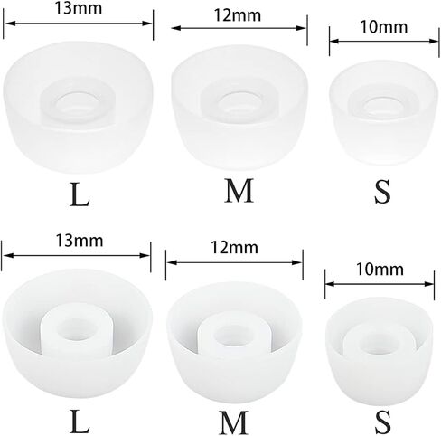 Earbud Replacements Tips Earbuds Tips Soft Rubber Silicone Eargel Cover, Compatible with Jabra Elite 75t/ 65t/ Active/ 7 Pro/Elite 3/ Elite S/M/L 6 Pairs Black and Transparent White in Saudi Arabia