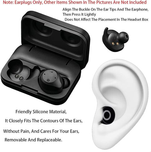 Earbud Replacements Tips Earbuds Tips Soft Rubber Silicone Eargel Cover, Compatible with Jabra Elite 75t/ 65t/ Active/ 7 Pro/Elite 3/ Elite S/M/L 6 Pairs Black and Transparent White in Kuwait