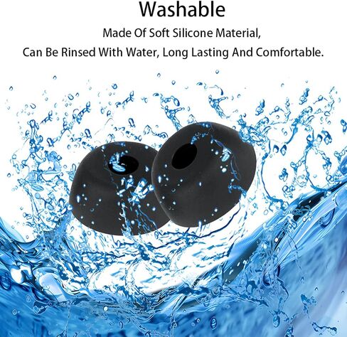 Earbud Replacements Tips Earbuds Tips Soft Rubber Silicone Eargel Cover, Compatible with Jabra Elite 75t/ 65t/ Active/ 7 Pro/Elite 3/ Elite S/M/L 6 Pairs Black and Transparent White in Kuwait