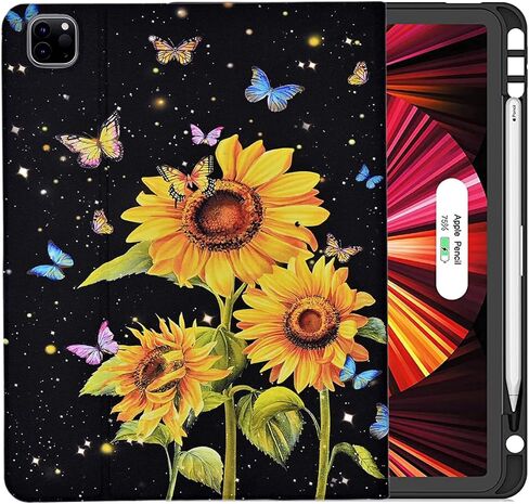 Case for iPad Air 13 Inch 2024, iPad Pro 12.9 inch 6th/5th/4th Gen 2022/2021/2020, Slim PU Leather Multi-Angle Shell Stand Cover with Auto Wake/Sleep, African American Women in Kuwait