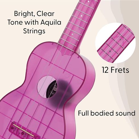 Kala Brand Music Co. The Waterman Sea Collection, 4-String Ukulele, Right, Frosted Glass, Soprano (KA-WMT-CL-S) in Kuwait