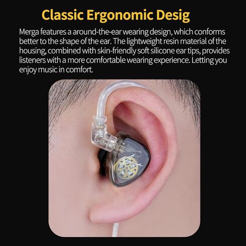 KZ Merga in Ear Monitor Headphones ، Tuning Hightlution Tuning السلكية سماعات الأذن ، KZ سماعات الأذن Bass 2Pin 3.5mm Game Sports Music in Ear Monitor لمغنيي النظام (الكابل الأسود ، بدون ميكروفون) in Kuwait