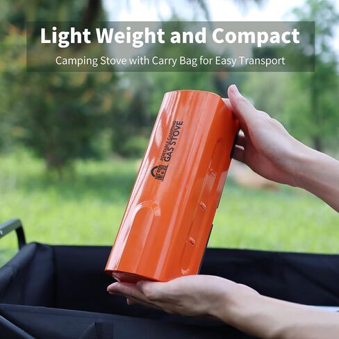 Portable Butane Gas Camping Stove - 7500 BTU Compact Folding Design with Carry Bag for Backpacking, RV Trips, Picnic & Outdoor Indoor Cooking, Green in Saudi Arabia