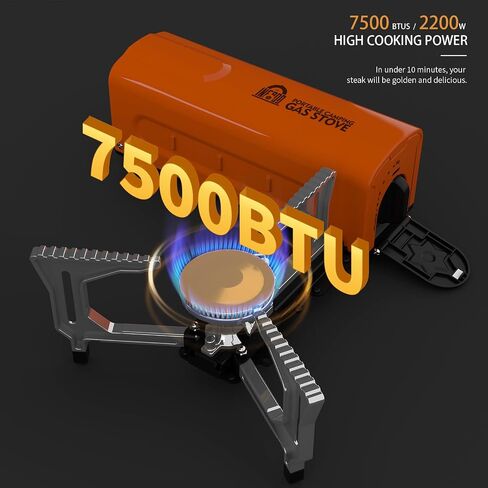 Portable Butane Gas Camping Stove - 7500 BTU Compact Folding Design with Carry Bag for Backpacking, RV Trips, Picnic & Outdoor Indoor Cooking, Green in Saudi Arabia