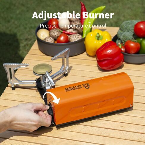Portable Butane Gas Camping Stove - 7500 BTU Compact Folding Design with Carry Bag for Backpacking, RV Trips, Picnic & Outdoor Indoor Cooking, Green in Saudi Arabia