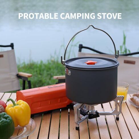 Portable Butane Gas Camping Stove - 7500 BTU Compact Folding Design with Carry Bag for Backpacking, RV Trips, Picnic & Outdoor Indoor Cooking, Green in Saudi Arabia