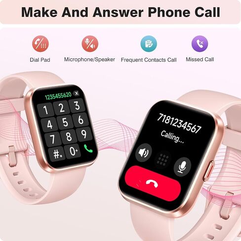Smart Watches for Women Android iPhone, [1.8'' HD Screen] Smartwatch Alexa Built-in Fitness Tracker Watch with Bluetooth Calls, IP68 Waterproof, Heart Rate/Sleep/SpO2 Monitor, 110 Sports Mode in Kuwait