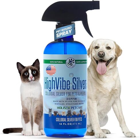 HighVibe Silver-Colloidal Silver for Pets 32 oz-Colloidal Silver Dogs, Colloidal Silver Cats in Saudi Arabia