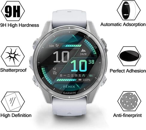 5 Pack Screen Protector Compatible with Garmin Fenix 8 AMOLED 47mm,Tempered Glass Screen Protector Film for Fenix 8 47mm in Saudi Arabia