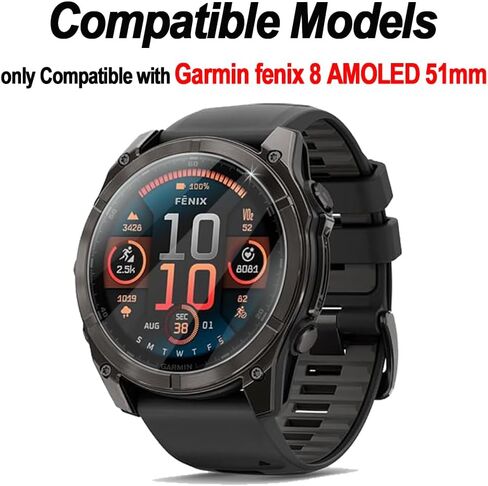 5 Pack Screen Protector Compatible with Garmin Fenix 8 AMOLED 47mm,Tempered Glass Screen Protector Film for Fenix 8 47mm in Saudi Arabia
