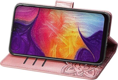MEUPZZK Samsung Galaxy A50 Case, Samsung A50 / A50s / A30s Wallet Case, Embossed Butterfly Premium PU Leather [Kickstand] [Card Slots] [Wrist Strap] [6.4 inch] Cover for Samsung A50 (A-Lavender) in Kuwait