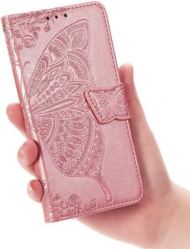 MEUPZZK Samsung Galaxy A50 Case, Samsung A50 / A50s / A30s Wallet Case, Embossed Butterfly Premium PU Leather [Kickstand] [Card Slots] [Wrist Strap] [6.4 inch] Cover for Samsung A50 (A-Lavender) in Kuwait