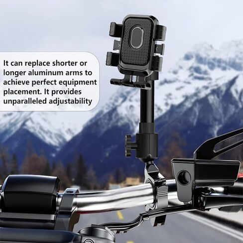 ذراع ذراع مزدوج الذراع ， متوافق مع مكونات Garmin كروية Garmin ، بطول إجمالي من 5.8 إلى 8.2 بوصة ، امتداد قابل للدوار ، بنية الألومنيوم (ZB-1in) in Saudi Arabia
