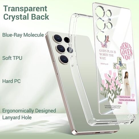 Bicol for Samsung Galaxy S25 Ultra Case ، غطاء واضح نحيف مع حماية الكاميرا المحسنة والزهور البرية ، حالة الهاتف الحماية العصرية للنساء والبنات ، تصميم الأزياء in Saudi Arabia