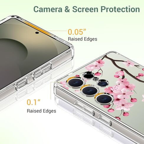 bicol for Samsung Galaxy S25 Ultra Case,Slim Clear Cover with Enhanced Camera Protection & Blooming Wildflower,Trendy Protective Phone Case for Women & Girls, Fashion Design in Kuwait