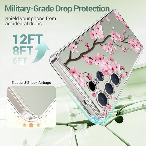 bicol for Samsung Galaxy S25 Ultra Case,Slim Clear Cover with Enhanced Camera Protection & Blooming Wildflower,Trendy Protective Phone Case for Women & Girls, Fashion Design in Kuwait