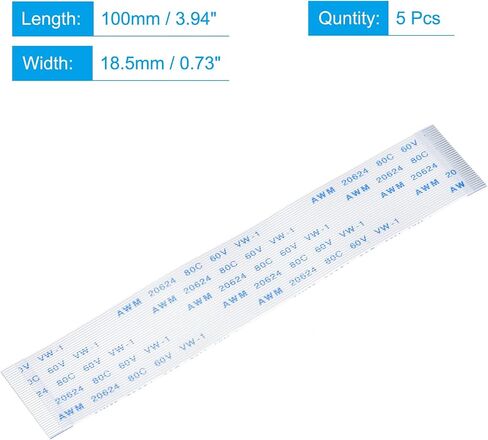 MECCANIXITY FFC FPC Flat Flexible Cable, 40 Pin 0.5mm Pitch 100mm Long (A Type) for LCD 3D Printer Camera DVD TV Laptop Audio Pack of 5 in Saudi Arabia