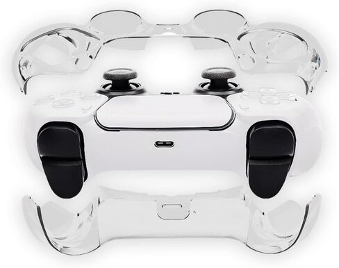 Protective Case for PlayStation5 Controller, Crystal Cover, PS5 Game Pad PC Shell, Heat Dissipation, Anti-Slip/Scratch/Fingerprint, Ergonomic Grip, Lightweight Durable (Clear) in Saudi Arabia