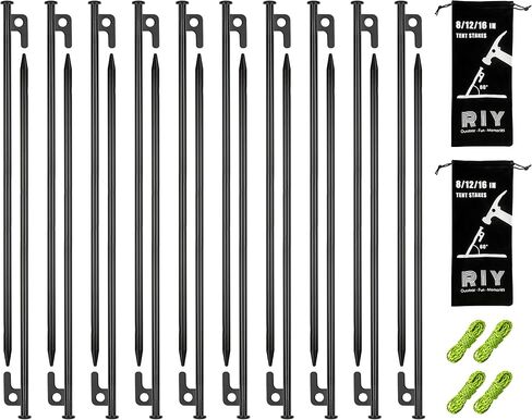 24 Pack Tent Stakes Heavy Duty Metal Tent Pegs for Camping Steel Tent Stakes 12 inch Unbreakable and Inflexible in Saudi Arabia