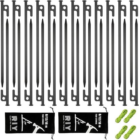24 Pack Tent Stakes Heavy Duty Metal Tent Pegs for Camping Steel Tent Stakes 12 inch Unbreakable and Inflexible in Saudi Arabia