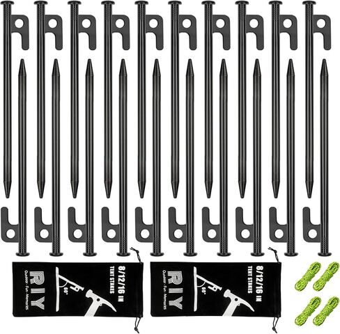 24 Pack Tent Stakes Heavy Duty Metal Tent Pegs for Camping Steel Tent Stakes 12 inch Unbreakable and Inflexible in Saudi Arabia