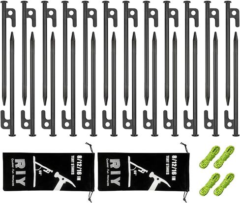 24 Pack Tent Stakes Heavy Duty Metal Tent Pegs for Camping Steel Tent Stakes 12 inch Unbreakable and Inflexible in Saudi Arabia