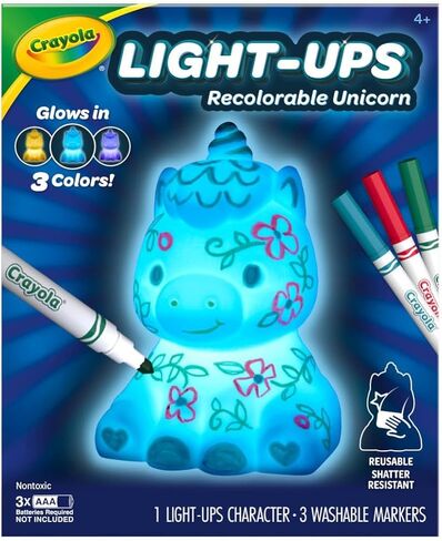 Crayola Light Ups Unicorn Figure, Recolorable Light Up Toy, Gift for Kids, 4, 5, 6, 7 in Saudi Arabia