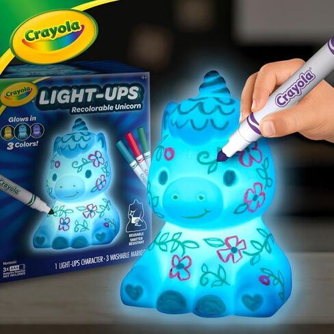 Crayola Light Ups Unicorn Figure, Recolorable Light Up Toy, Gift for Kids, 4, 5, 6, 7 in Saudi Arabia